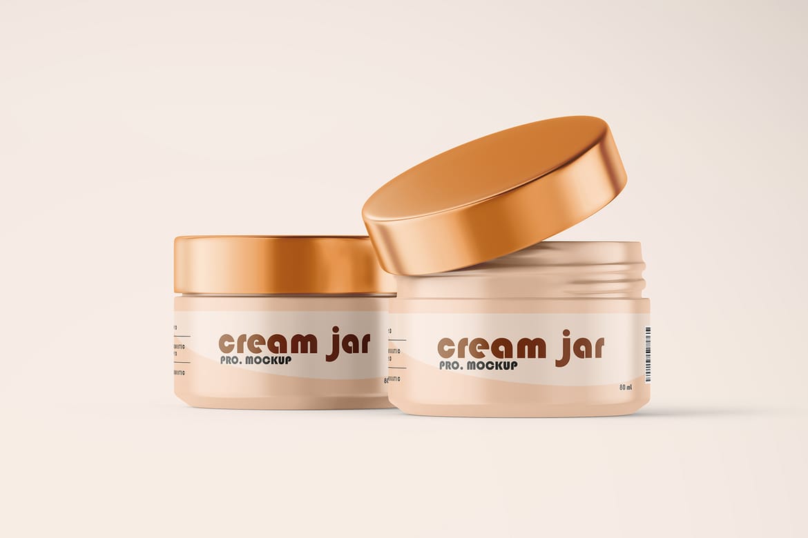 Matte Cream Jar Mockup for Cosmetic