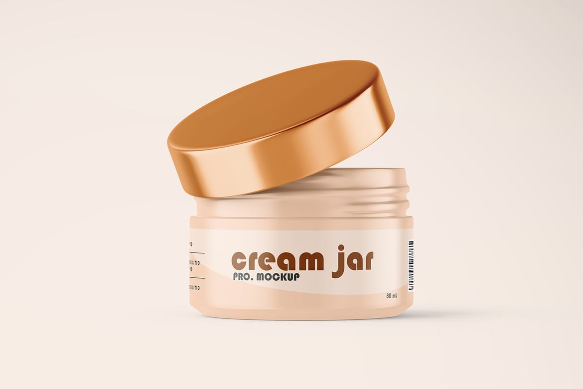 Matte Cream Jar Mockup for Cosmetic