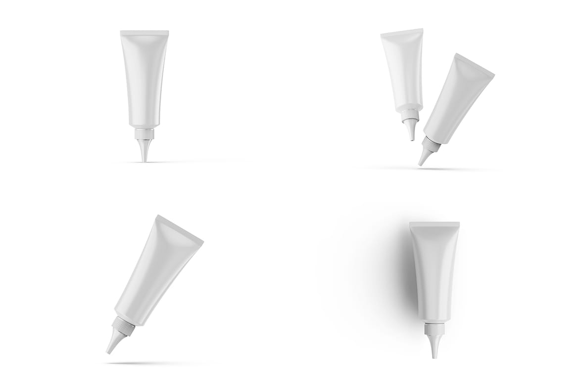 Matte Nozzle Plastic Cosmetic Tube Mockup