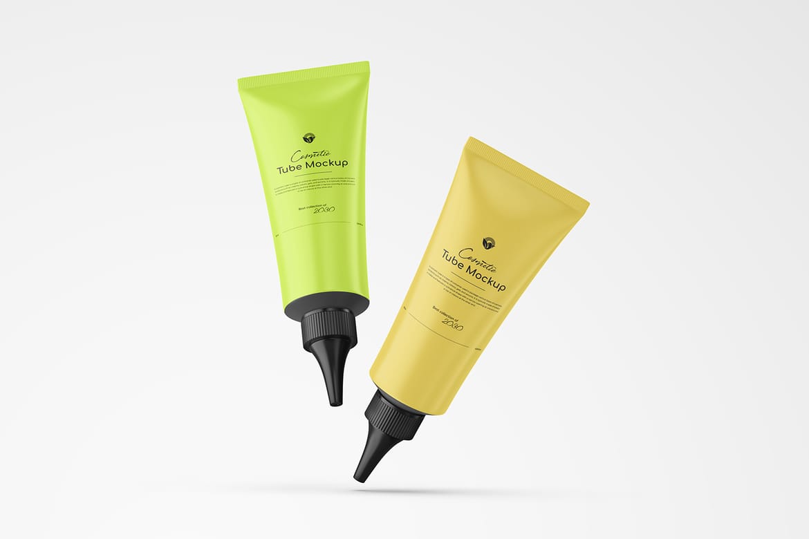 Matte Nozzle Plastic Cosmetic Tube Mockup