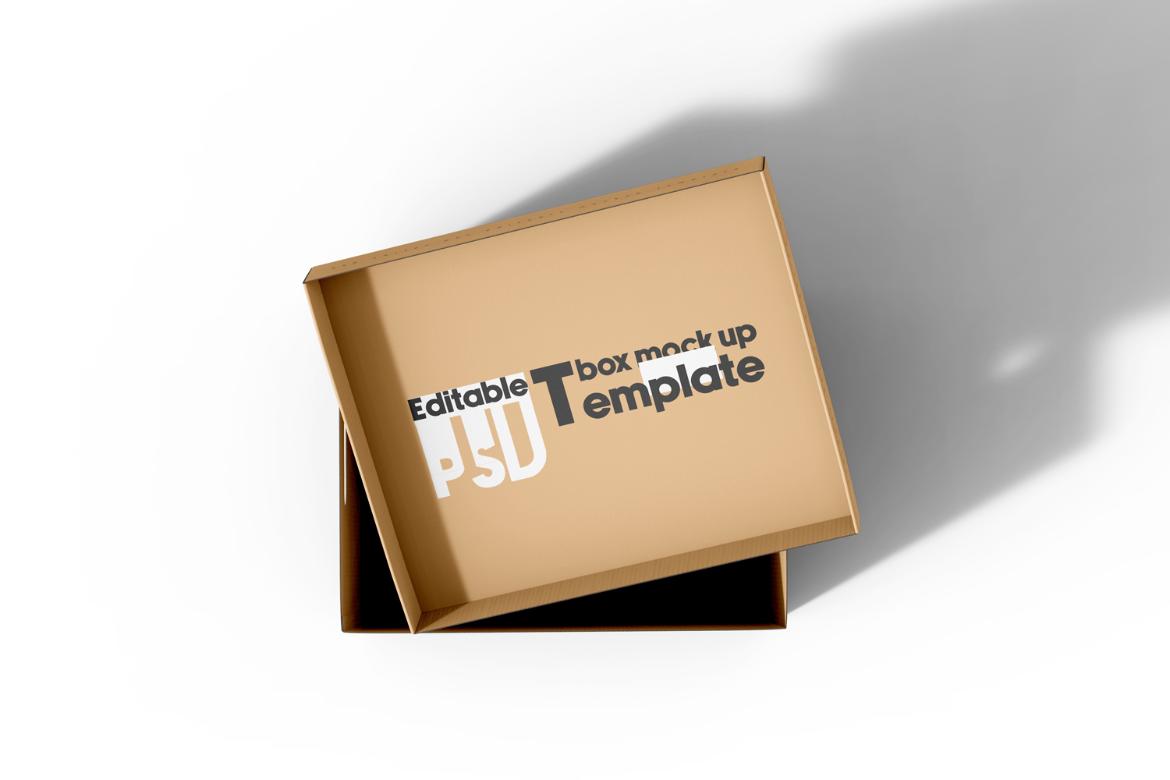 Cardboard Carton Moving Box Mockup