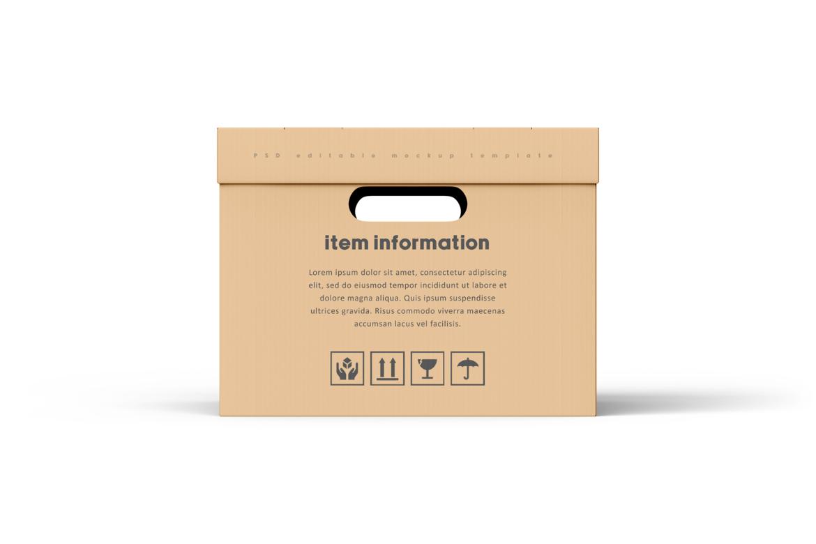 Cardboard Carton Moving Box Mockup