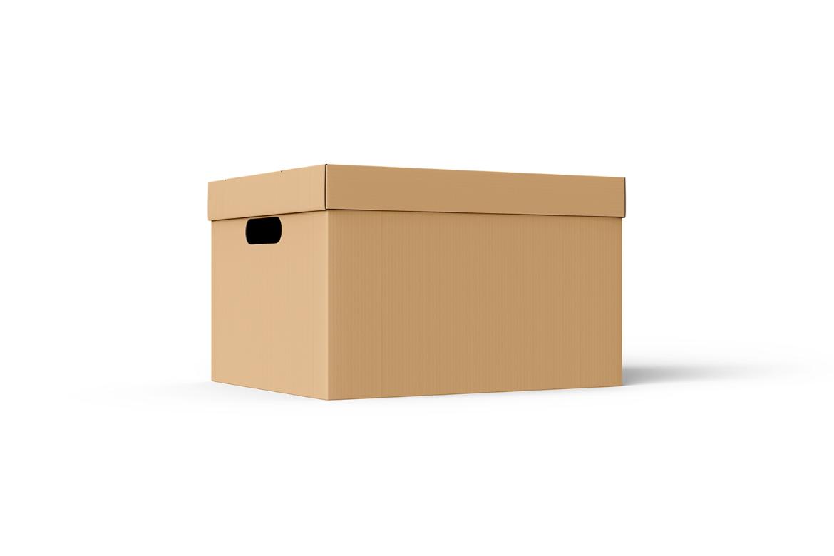 Cardboard Carton Moving Box Mockup