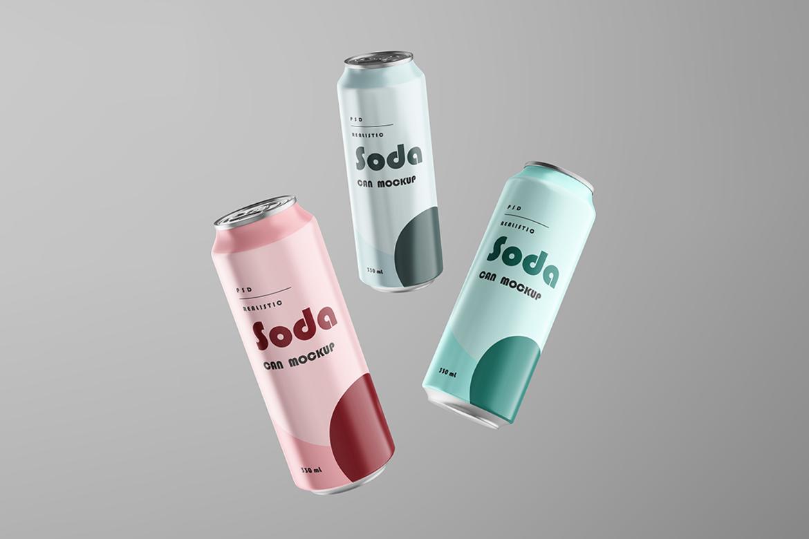 Realistic Soda Can Mockup