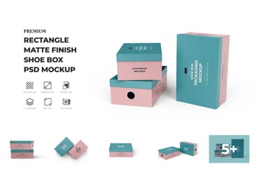 Customizable Shoe Box PSD Mockup