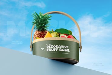 Decorative Fruit Bowl PSD Mockup 