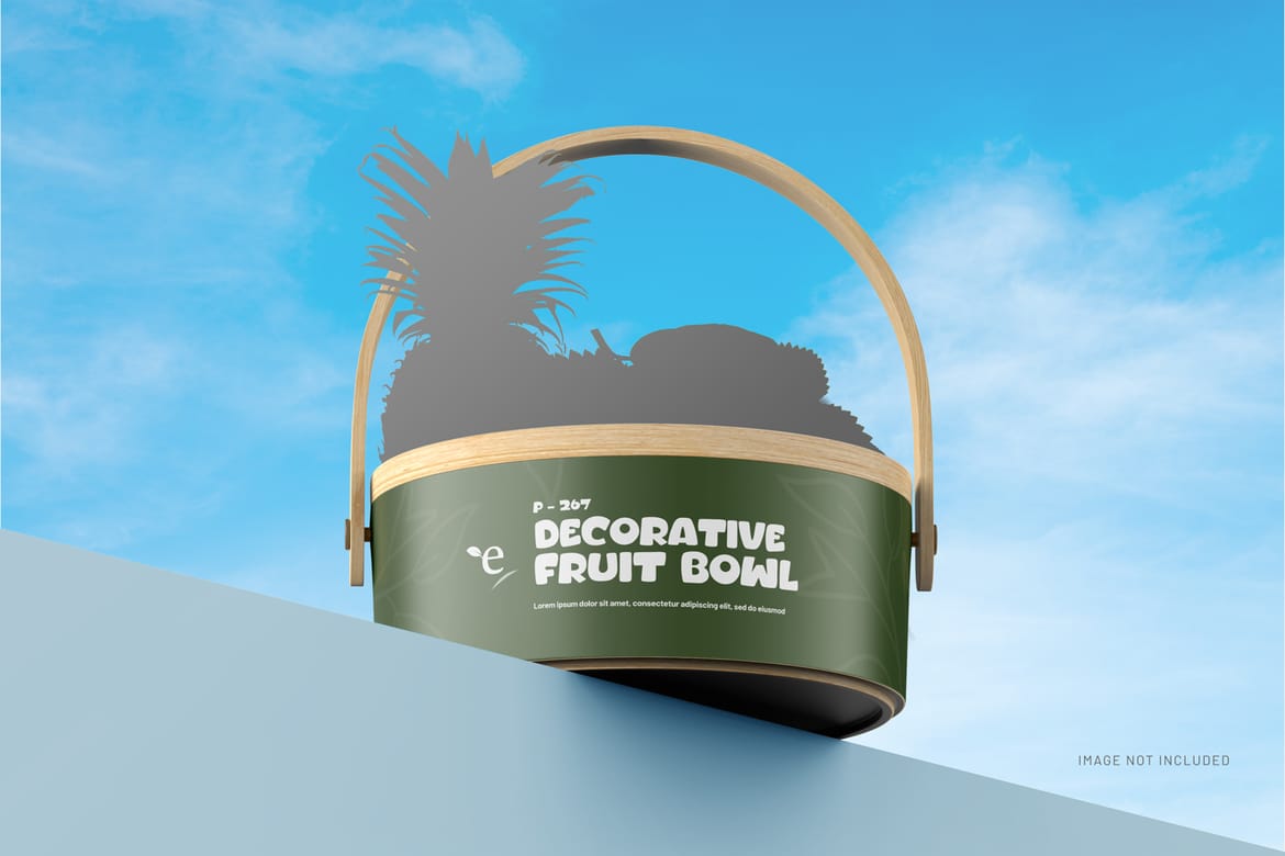 Decorative Fruit Bowl PSD Mockup 