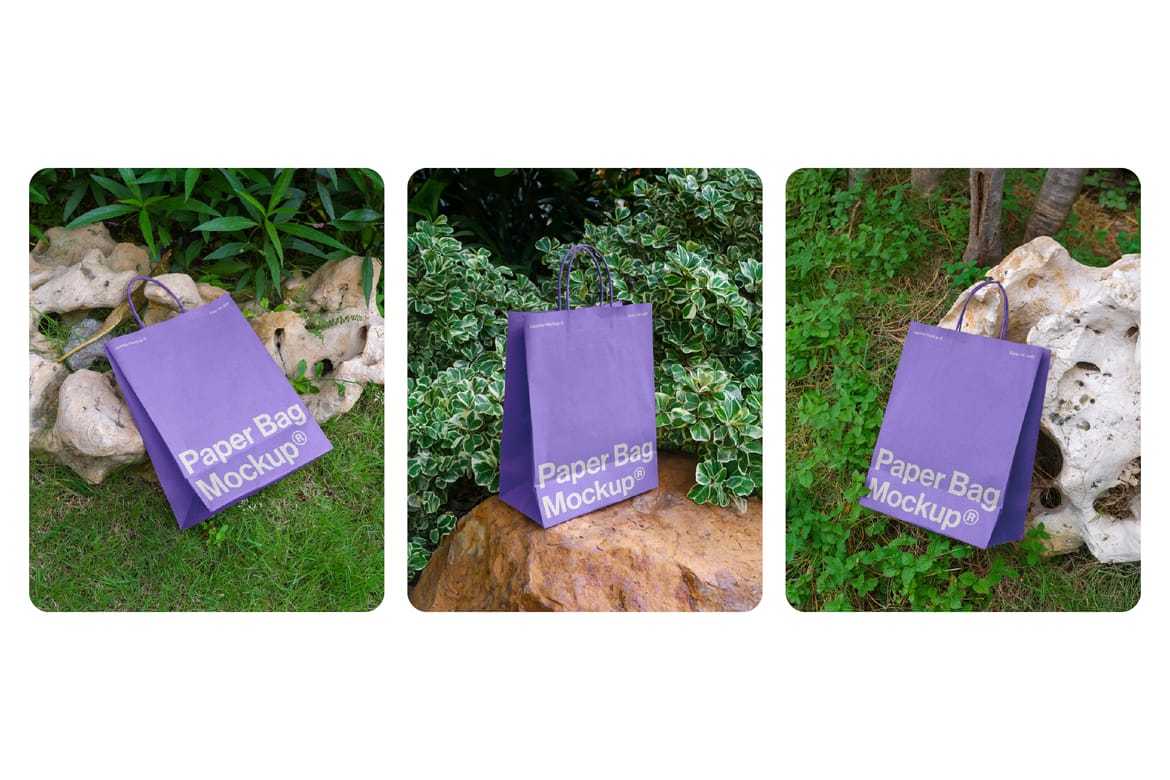 15 Outdoor Paper Bag Mockup Collection