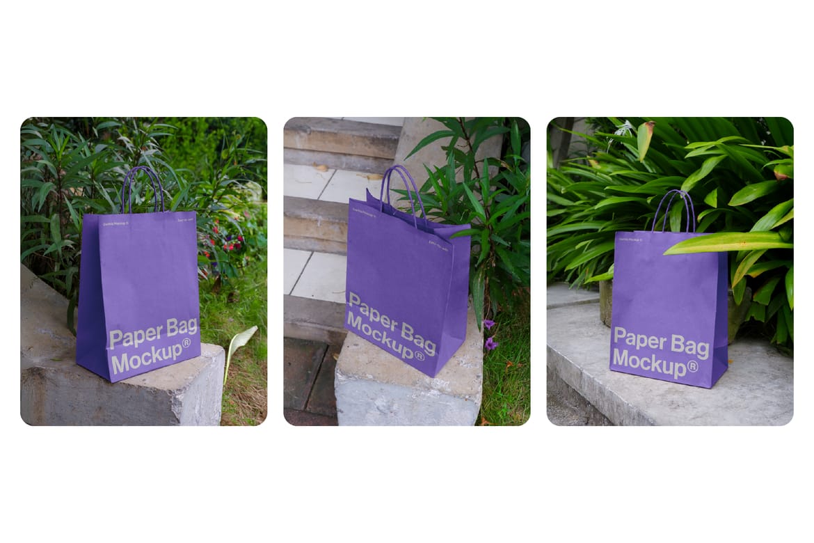 15 Outdoor Paper Bag Mockup Collection