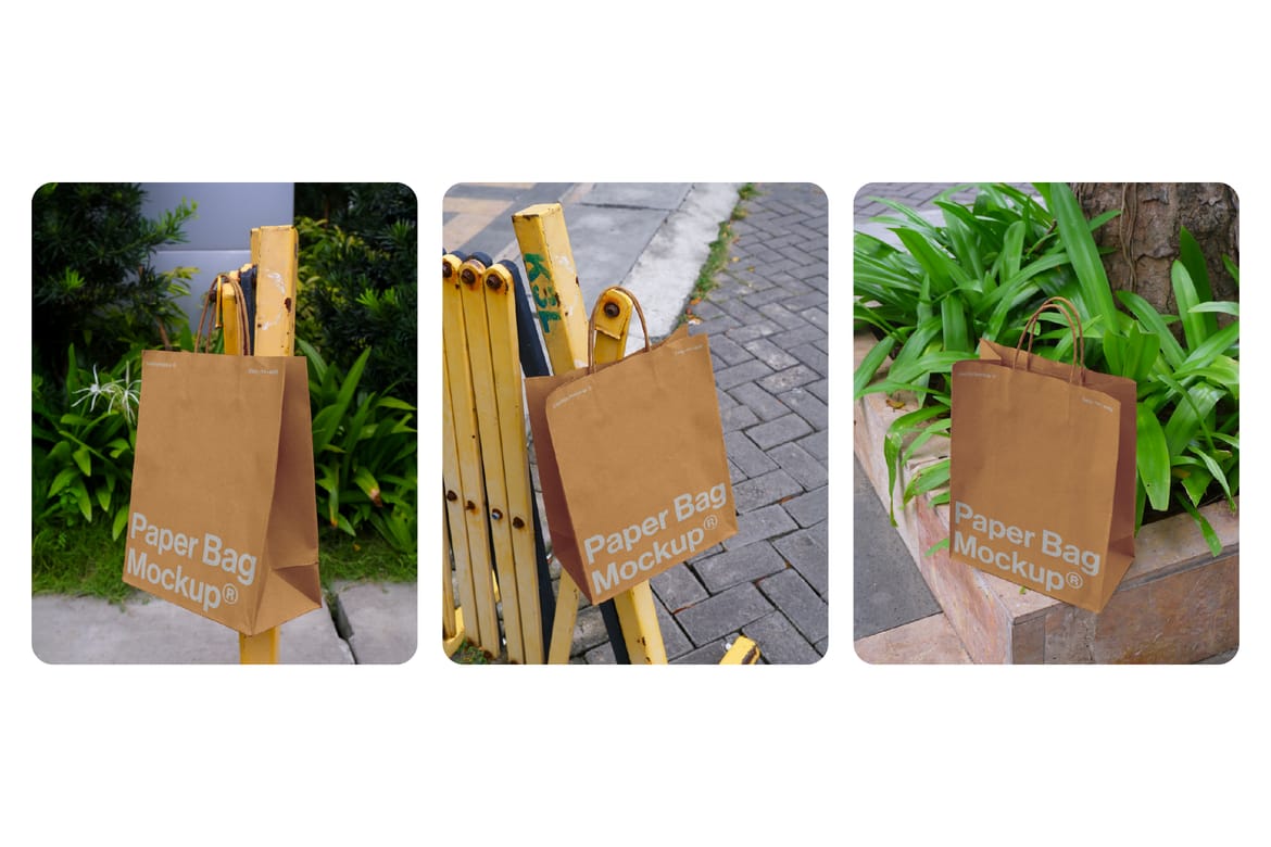 15 Outdoor Paper Bag Mockup Collection