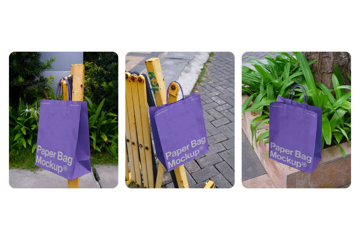15 Outdoor Paper Bag Mockup Collection