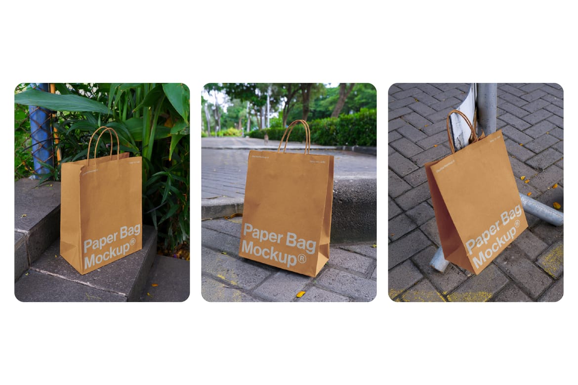 15 Outdoor Paper Bag Mockup Collection