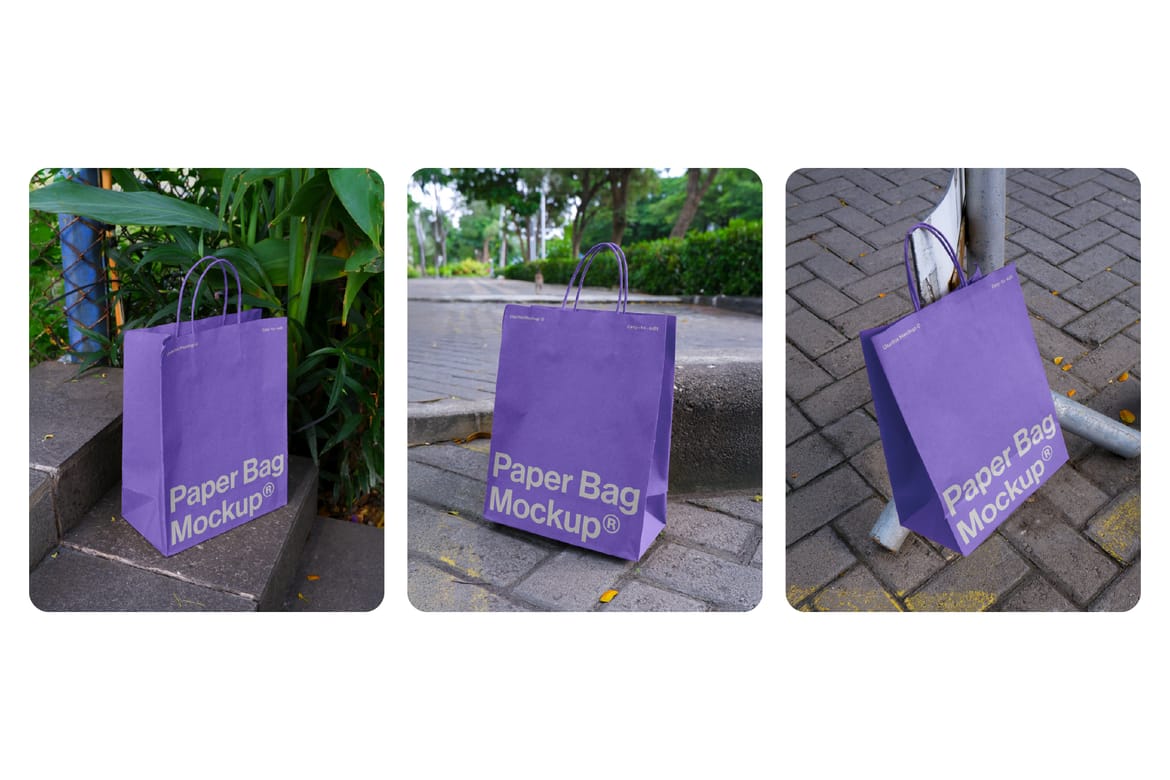 15 Outdoor Paper Bag Mockup Collection
