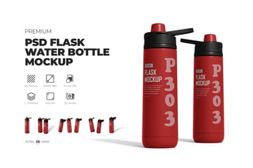 Sports Water Bottle Mockup 