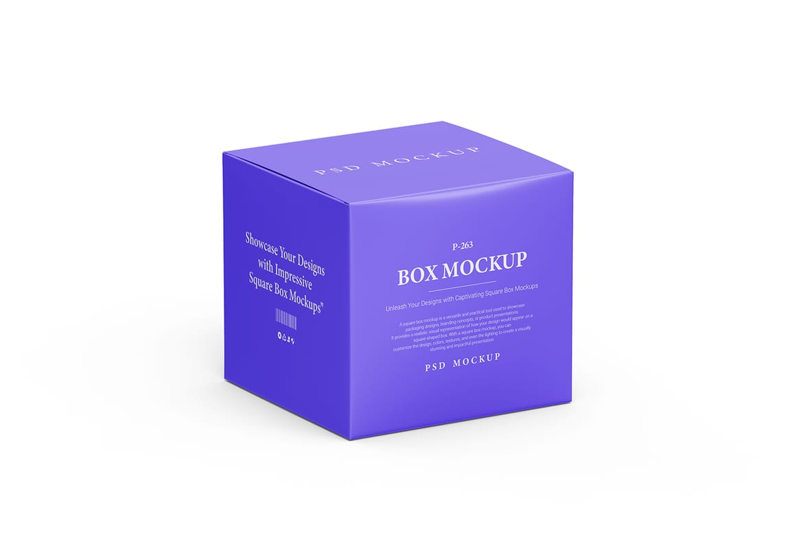 Square Box Packaging PSD Mockup