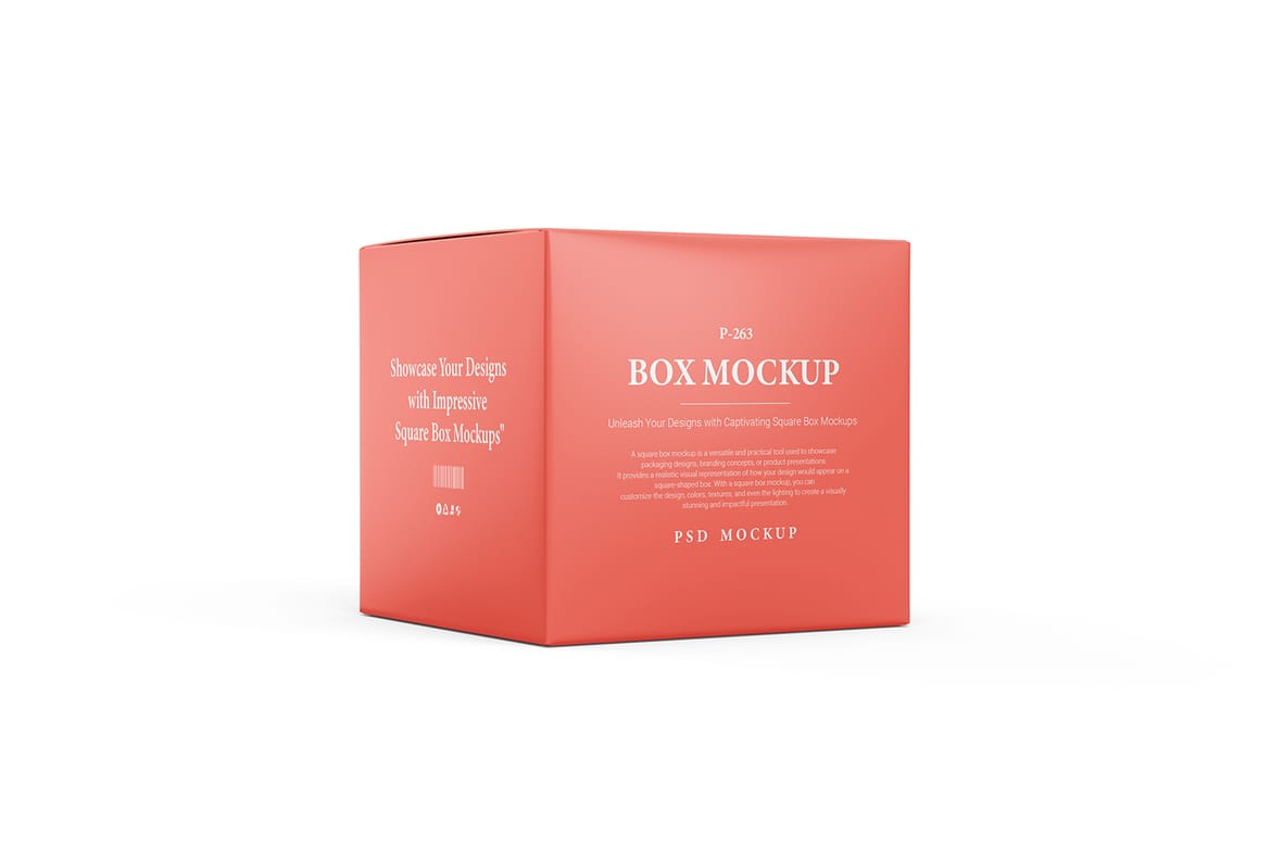 Square Box Packaging PSD Mockup
