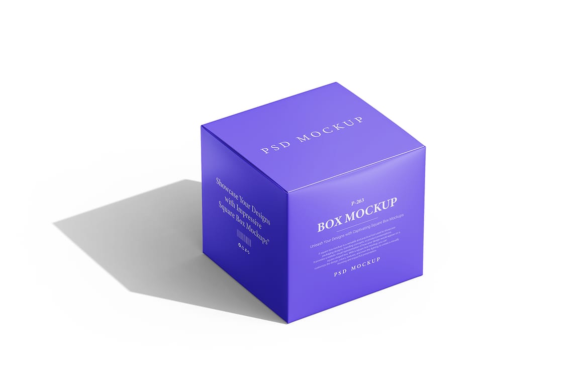 Square Box Packaging PSD Mockup
