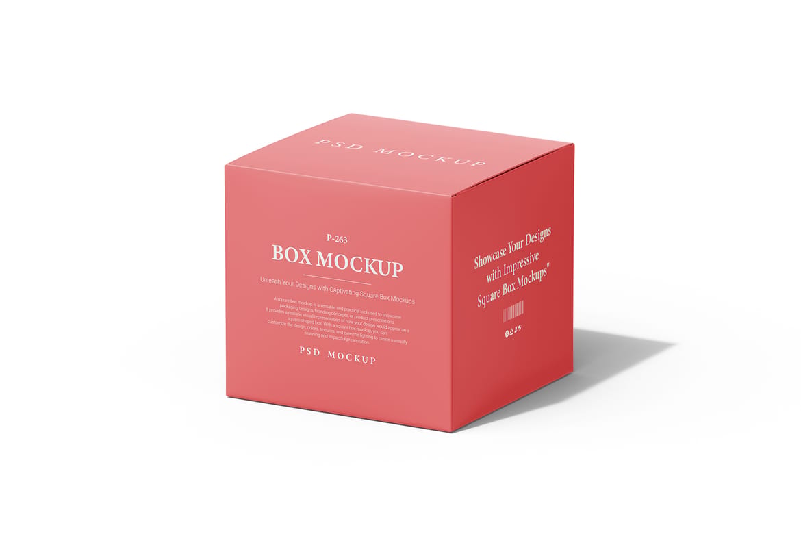Square Box Packaging PSD Mockup