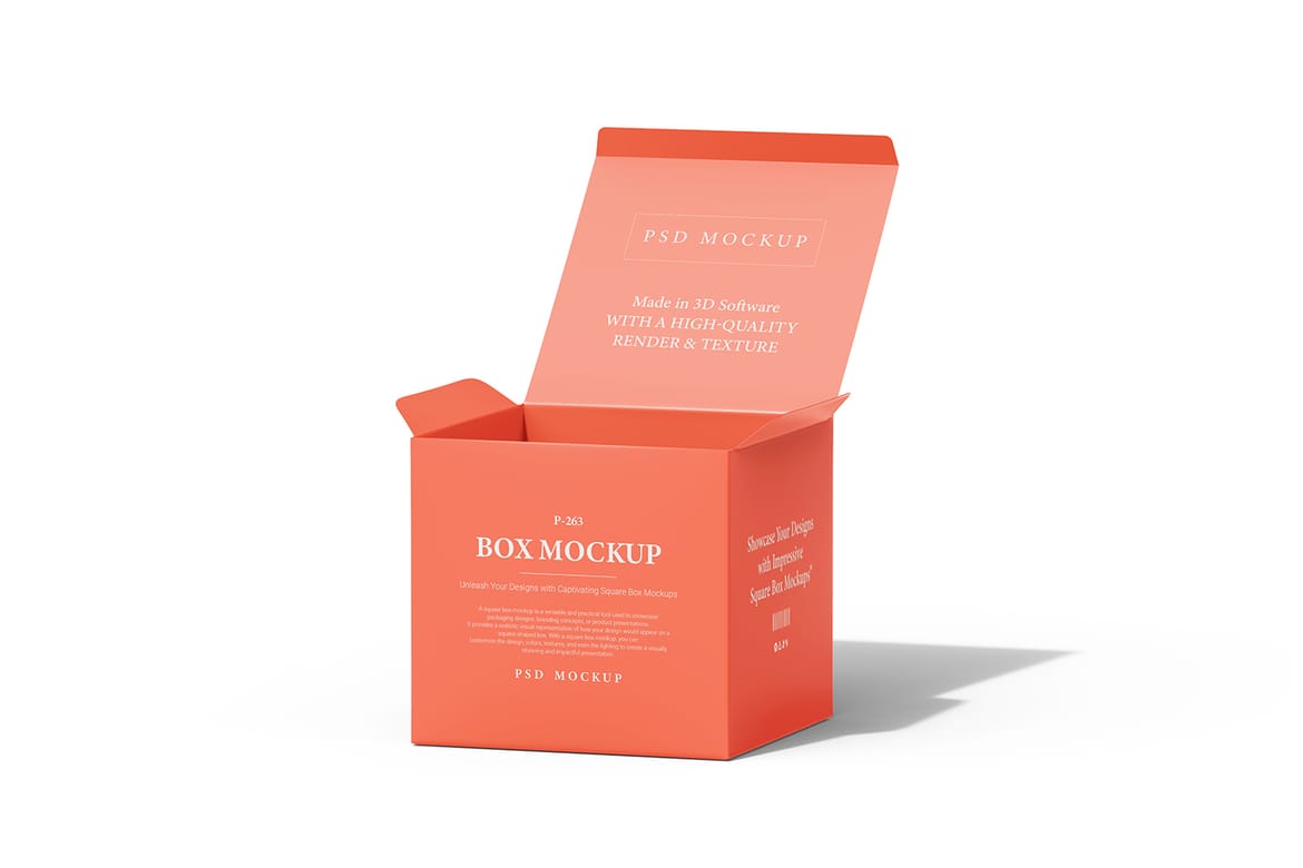 Square Box Packaging PSD Mockup