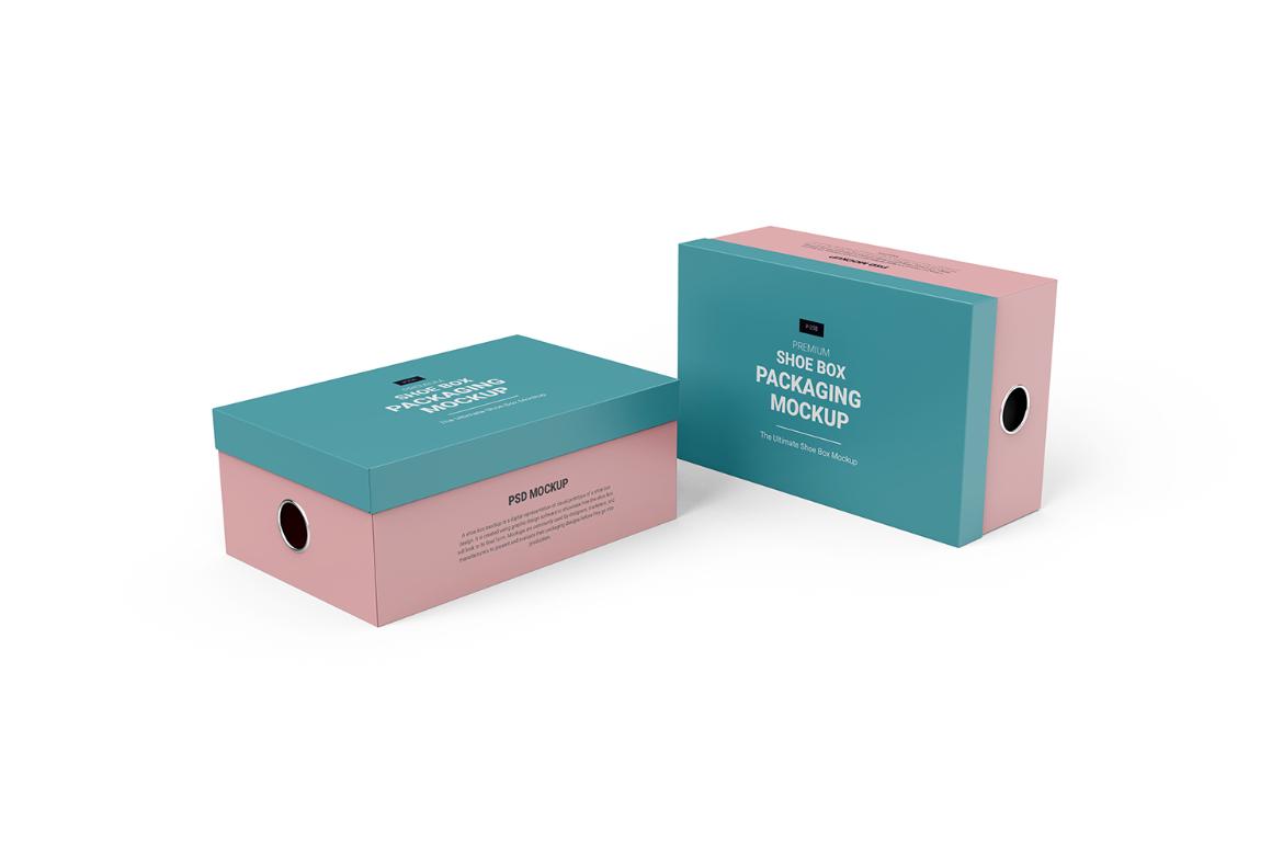Customizable Shoe Box PSD Mockup