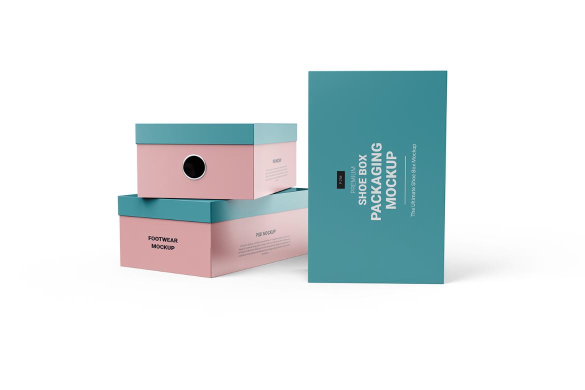 Customizable Shoe Box PSD Mockup
