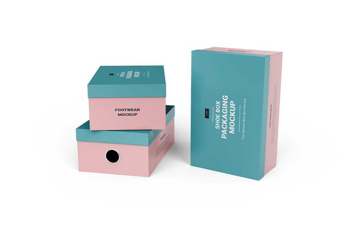 Customizable Shoe Box PSD Mockup