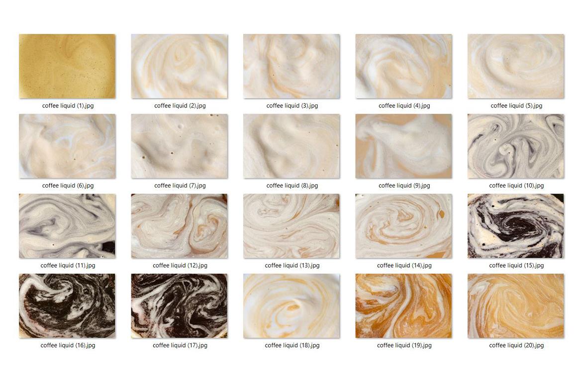 20 Coffee Liquid Texture