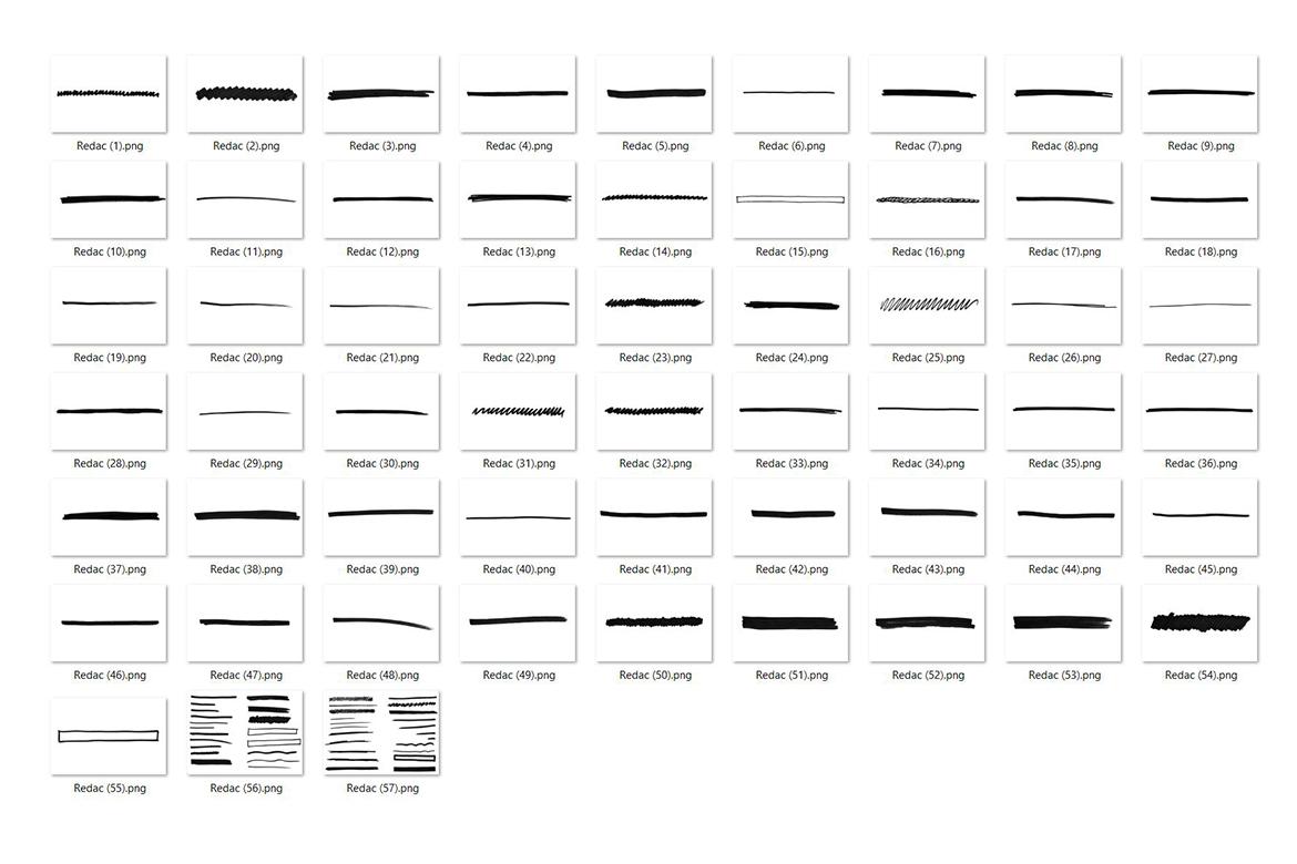 50 Redaction Brushes Textures