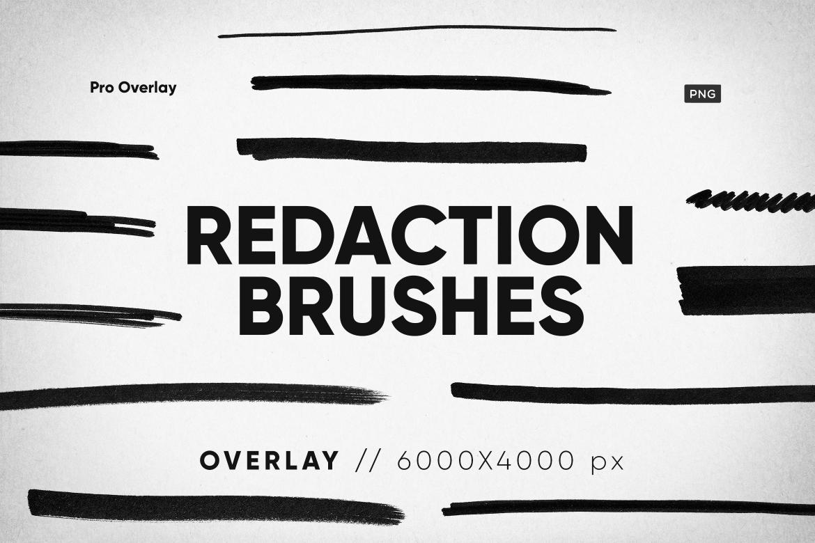 50 Redaction Brushes Textures