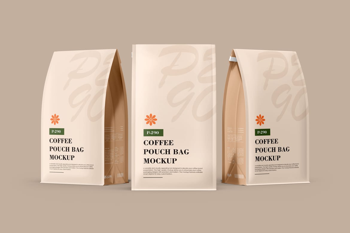 Coffee Pouch Packaging Design Mockup