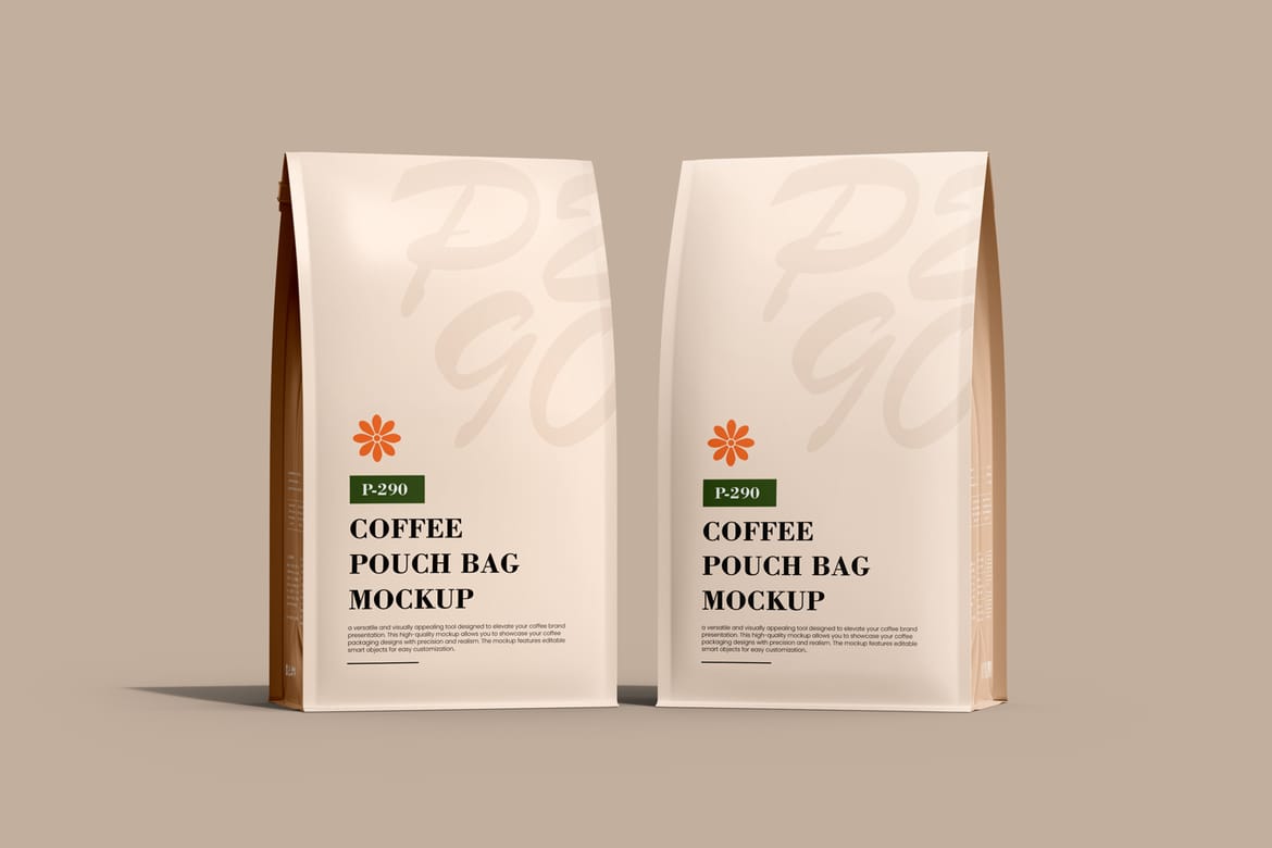 Coffee Pouch Packaging Design Mockup
