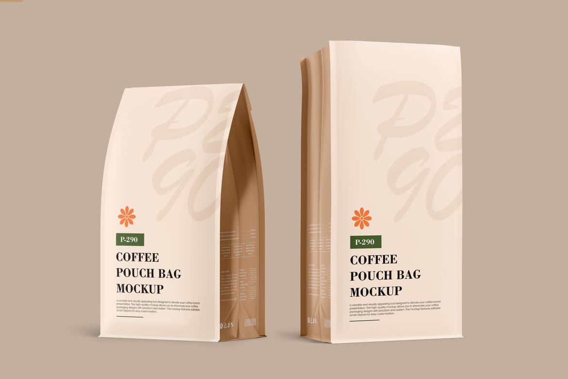 Coffee Pouch Packaging Design Mockup