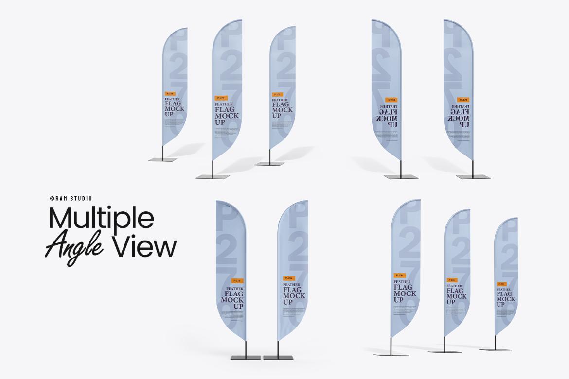 Convex / Feather / Bow Flag Mockup