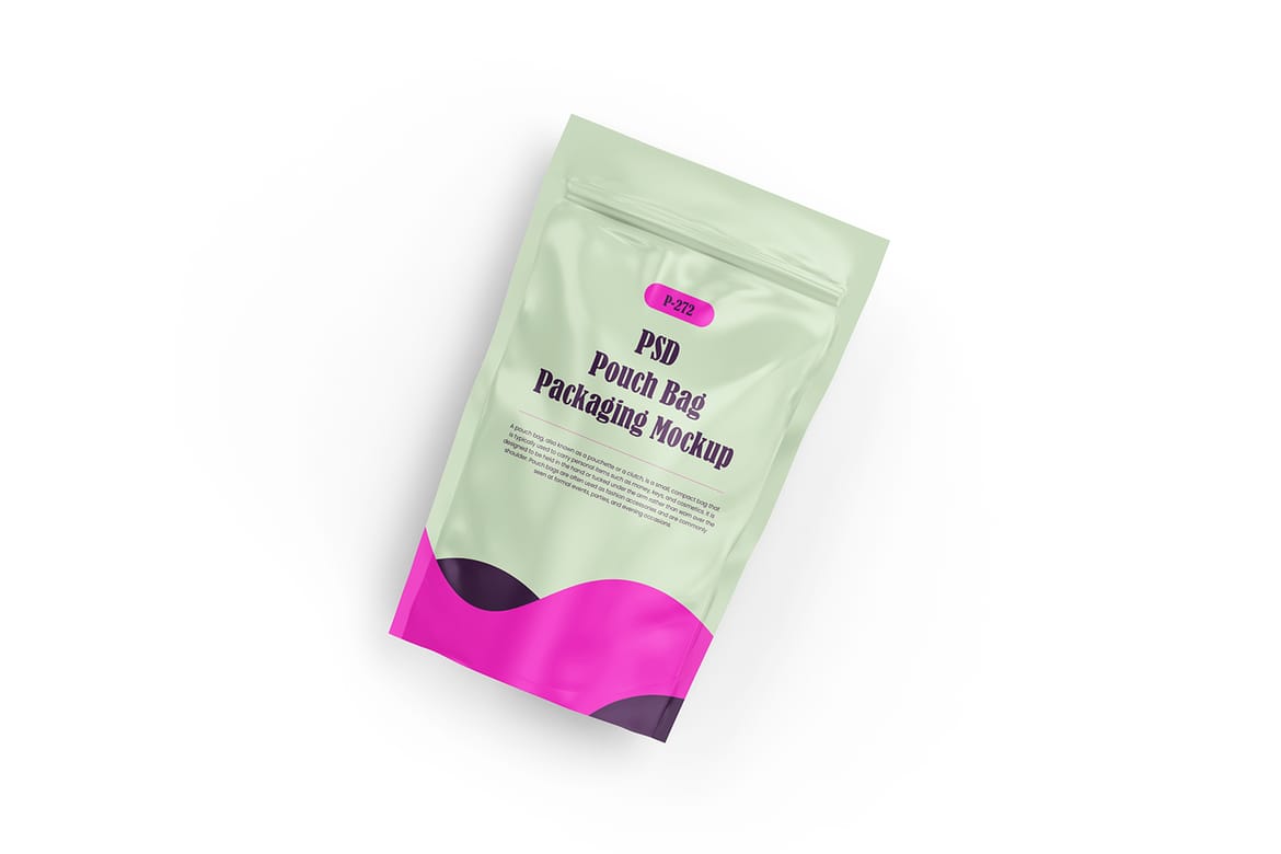  Matte Pouch Bag Packaging PSD Mockup
