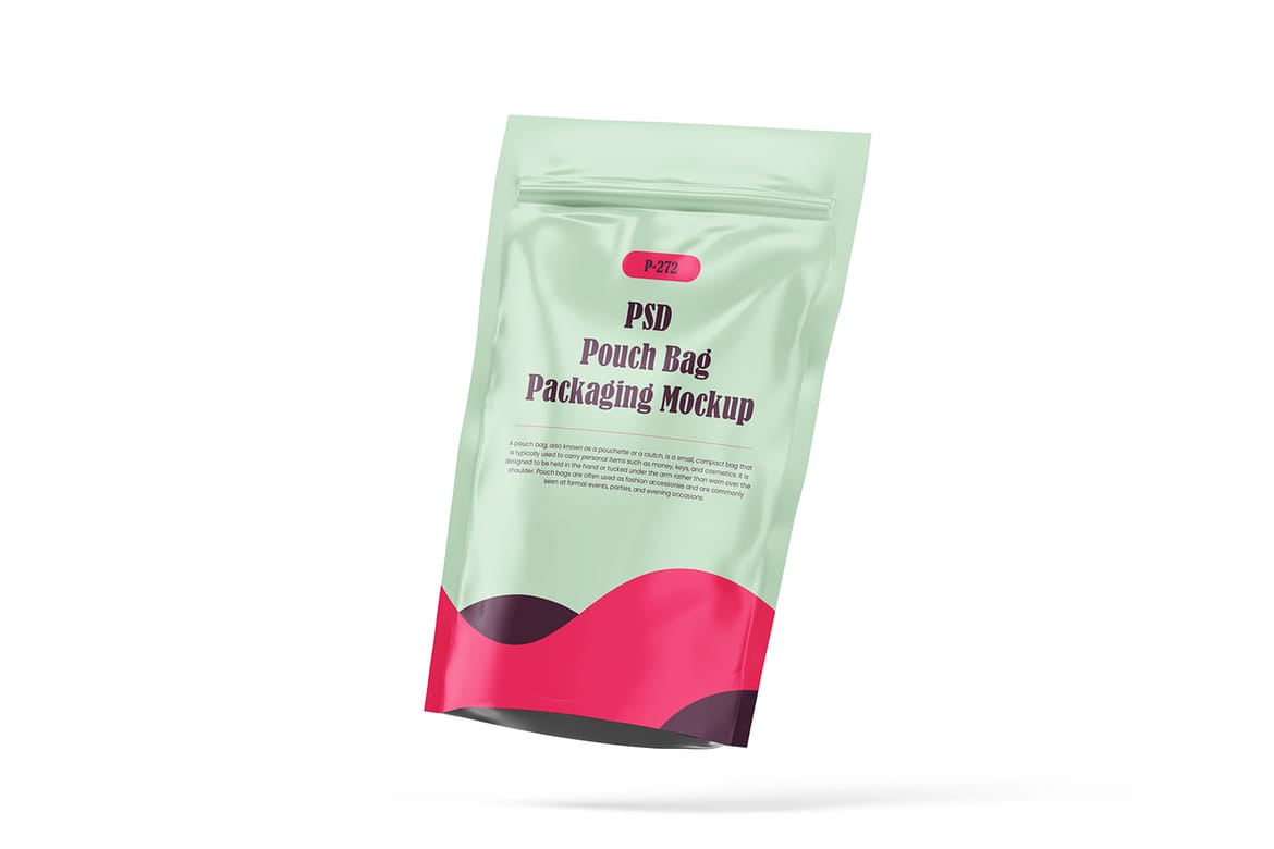  Matte Pouch Bag Packaging PSD Mockup