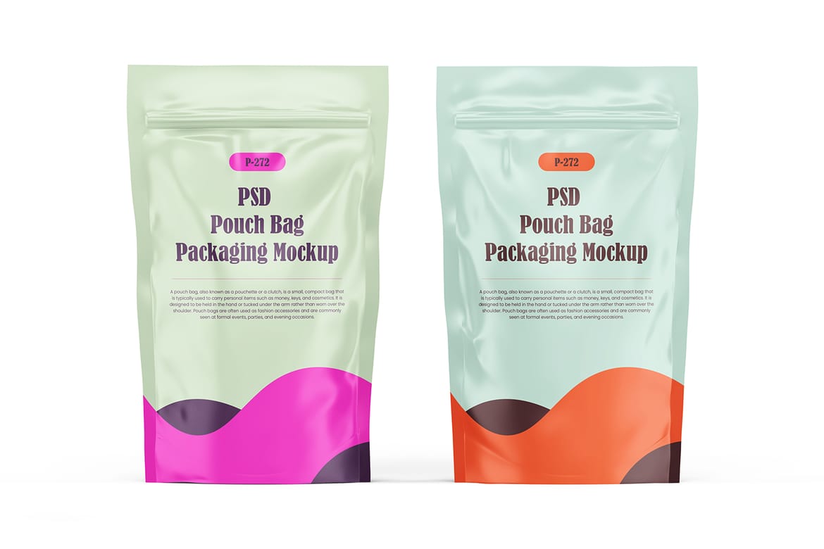  Matte Pouch Bag Packaging PSD Mockup