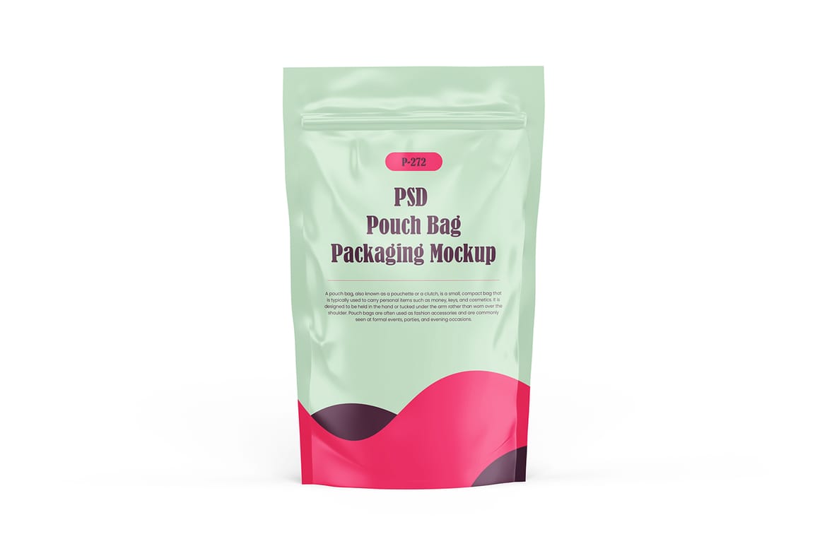  Matte Pouch Bag Packaging PSD Mockup