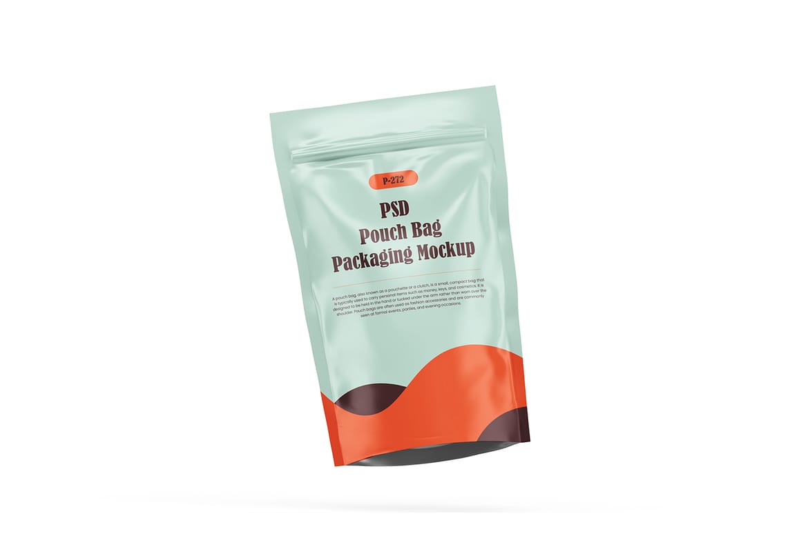  Matte Pouch Bag Packaging PSD Mockup