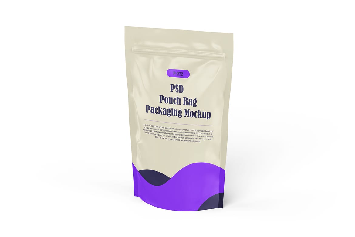  Matte Pouch Bag Packaging PSD Mockup