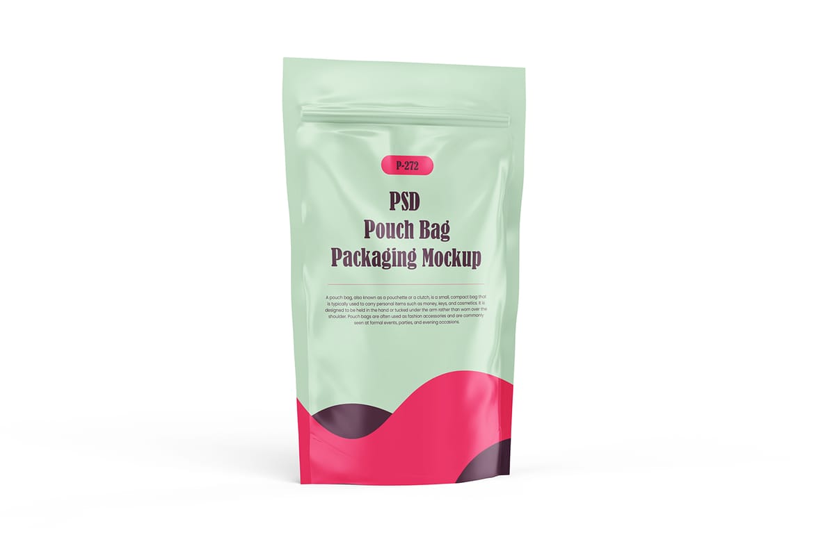  Matte Pouch Bag Packaging PSD Mockup