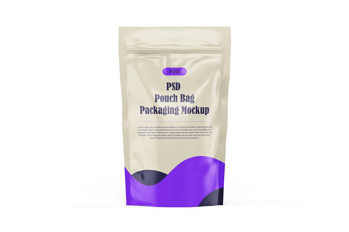  Matte Pouch Bag Packaging PSD Mockup
