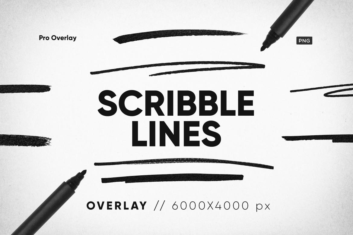 50 Scribble Lines Overlay