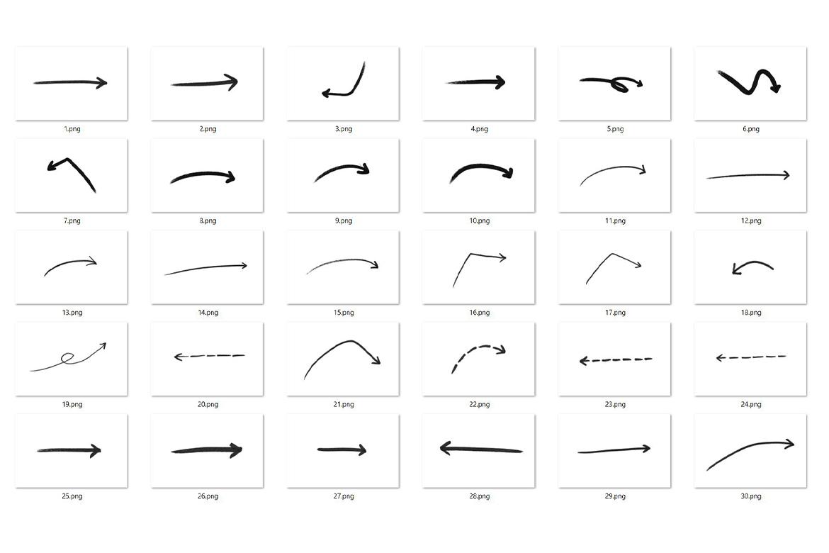 30 Arrow Scribble Overlay