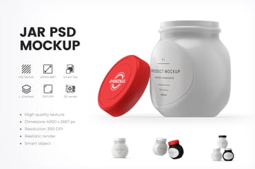 Plastic Jar PSD Mockup
