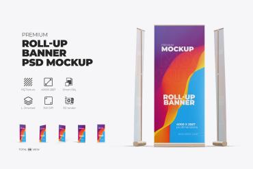 Roll-Up Banner PSD Mockup