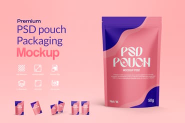 Cosmetic Pouch Bag Packaging Mockup