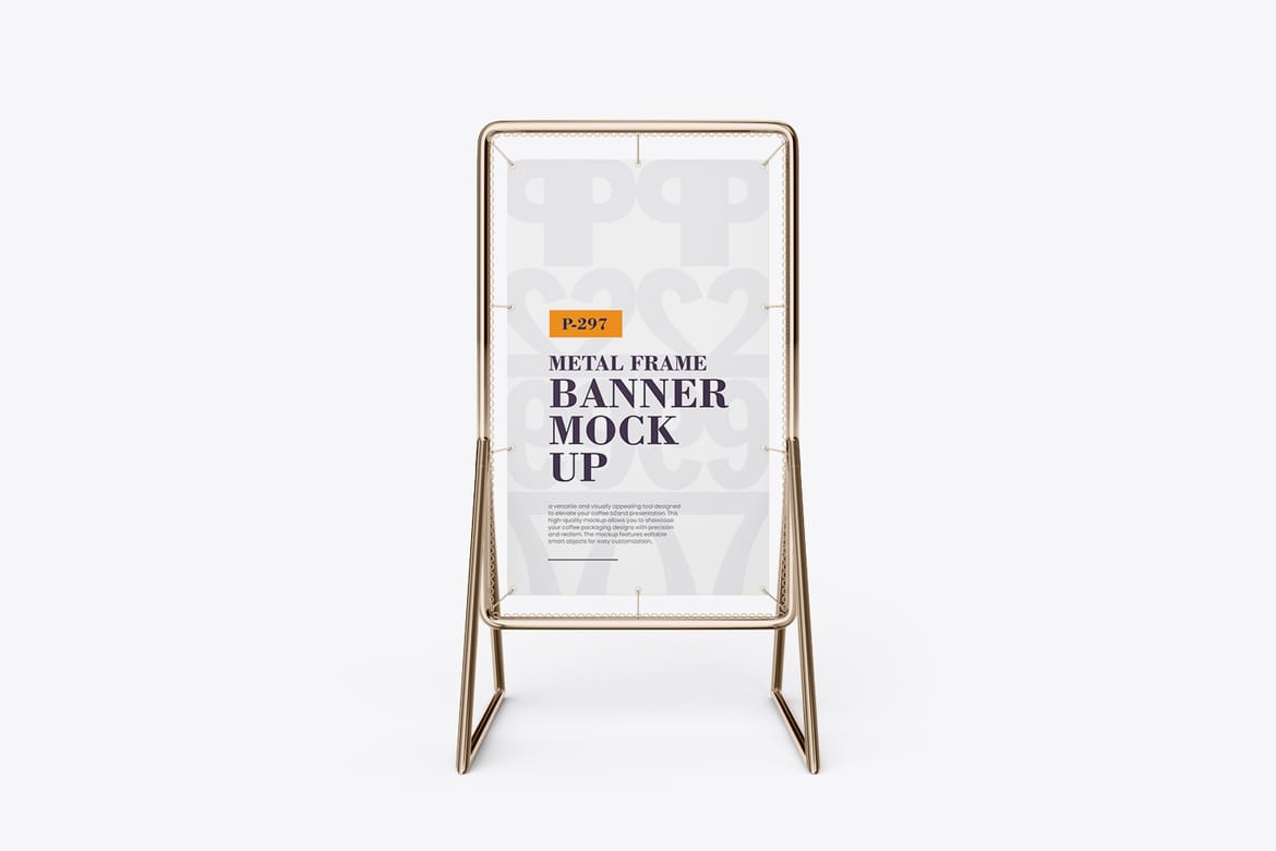 A Stand Metal Frame Banner Mockup