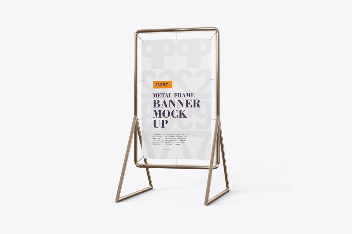 A Stand Metal Frame Banner Mockup