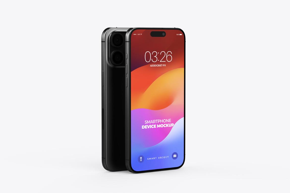 iPhone 15 Pro UI/UX Screen Mockup