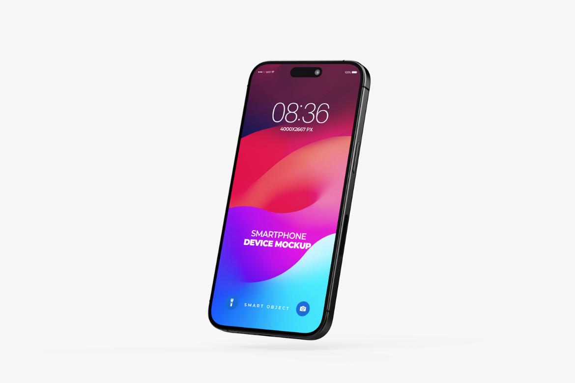 iPhone 15 Pro UI/UX Screen Mockup